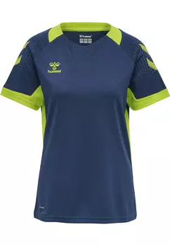 Футболка Hummel Frauentrikot S/S Hmllead S/S Poly Jersey Women, цвет DARK DENIM