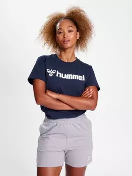 Футболка Hummel Regular Fit Stretch Rundhalsausschnitt Logo, синий