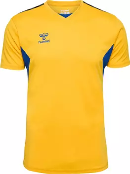 Футболка Hummel S/S Hmlauthentic Pl Jersey S/S, цвет SPORTS YELLOW/TRUE BLUE
