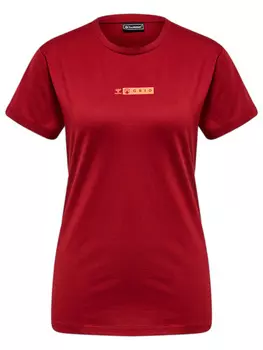 Футболка Hummel S/S Hmloffgrid Tee S/S Wo, цвет RHUBARB/NASTURTIUM