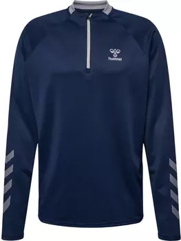 Футболка Hummel Trikot L/S Hmlgg12 Action Half Zip Sweat, цвет MARINE/ALLOY