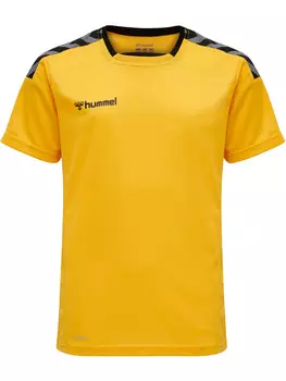 Футболка Hummel Trikot S/S Hmlauthentic Kids Poly Jersey S/S, цвет SPORTS YELLOW/BLACK