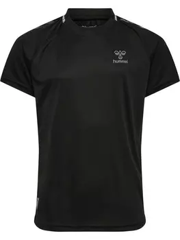 Футболка Hummel Trikot S/S Hmlongrid Poly Jersey S/S Kids, черный/кованое железо