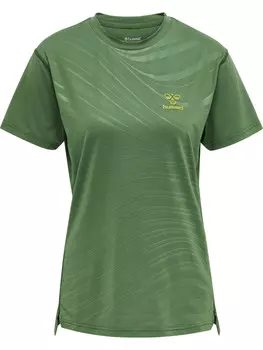 Футболка Hummel Trikot S/S Hmlongrid Poly Tee S/S Wo, цвет MYRTLE/DARK CITRON