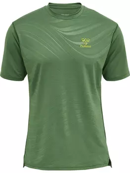 Футболка Hummel Trikot S/S Hmlongrid Poly Tee S/S, цвет MYRTLE/DARK CITRON