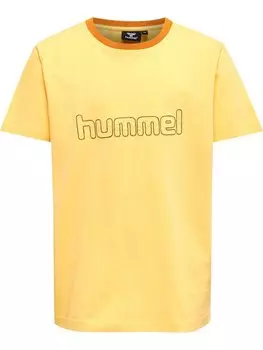 Футболка детская Hummel с логотипом и окантовкой горловины, желтый