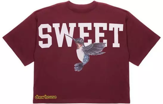 Футболка Hummingbirds Summer Collection унисекс бордового цвета Drew House, цвет Burgundy