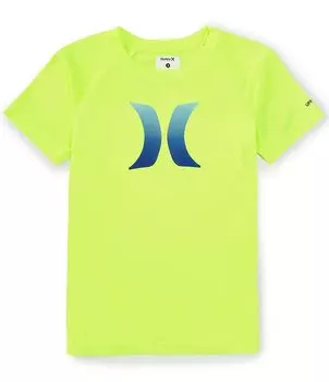 Футболка Hurley Big Boys 8-20 с коротким рукавом и логотипом омбре UPF 50+, желтый