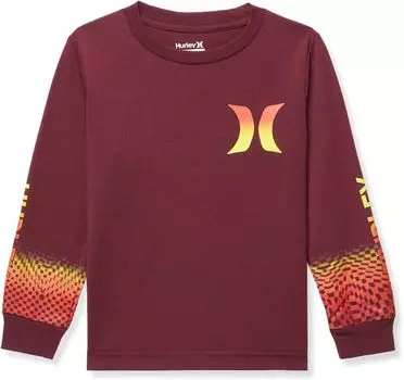 Футболка Hurley Bitmap Wrap Long Sleeve Tee, цвет Dark Beetroot Heather