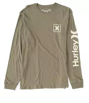Футболка Hurley Everyday Washed One And Only с длинными рукавами, зеленый