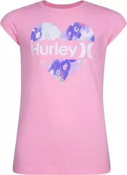 Футболка Hurley Split Heart Tee, цвет Pink Flamingo Heather