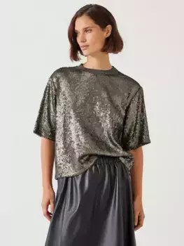 Футболка HUSH Holly Sequin, хаки