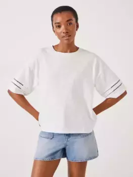 Футболка HUSH Lucie Lace Trim Cotton, белый