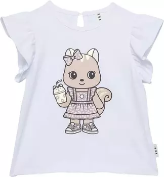 Футболка HUXBABY Cheery Chipmunk Frill T-Shirt, белый