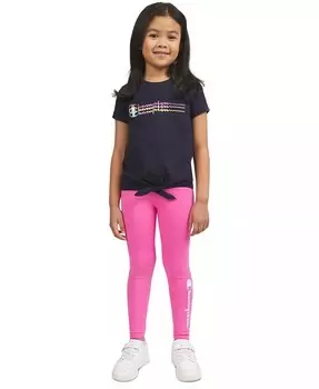 Футболка и леггинсы с завязками на подоле Little Girls, комплект из 2 предметов Champion, синий