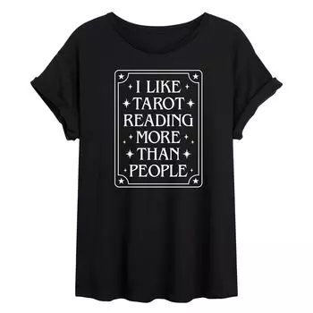Футболка I Like Tarot Reading для юниоров со струящимся рисунком и рисунком Licensed Character, черный