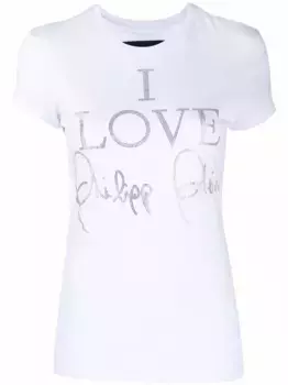 Футболка I Love с кристаллами Philipp Plein, белый
