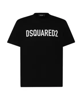 Футболка и поло из 98% хлопка Dsquared2, черный
