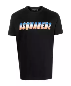 Футболка и поло с блестящим логотипом Dsquared2, черный