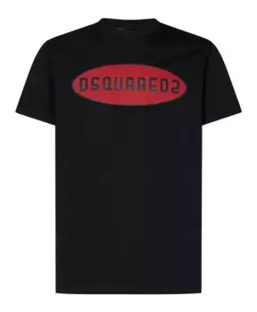 Футболка и поло с логотипом Dsquared2, черный