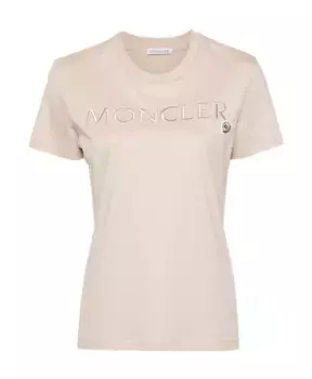 Футболка и поло с логотипом Moncler, бежевый