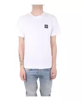 Футболка и поло с логотипом спереди Stone Island, белый