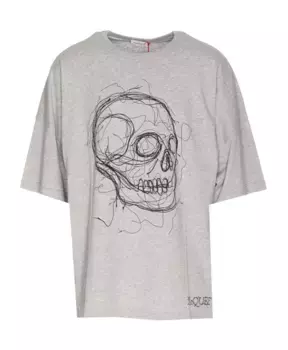 Футболка и поло с мини серьгами бегум Alexander Mcqueen, серый