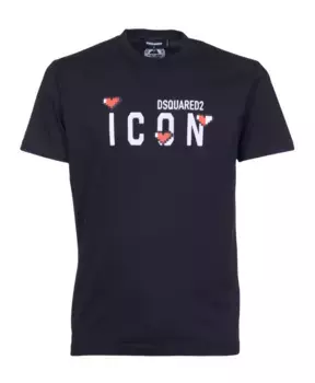 Футболка и поло с передним металлом Dsquared2, черный