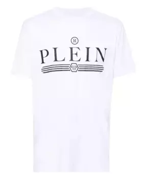 Футболка и поло с пленочным принтом Philipp Plein, белый