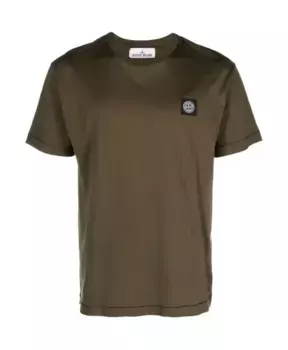 Футболка и поло с ребристым вырезом Stone Island, зеленый