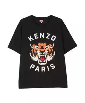 Футболка и поло с тигровым мотивом Kenzo, черный