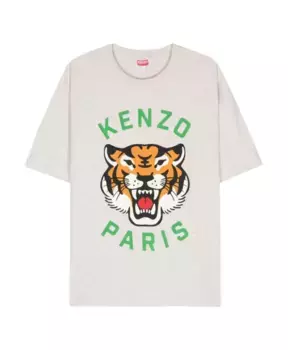 Футболка и поло с тигровым принтом Kenzo, серый