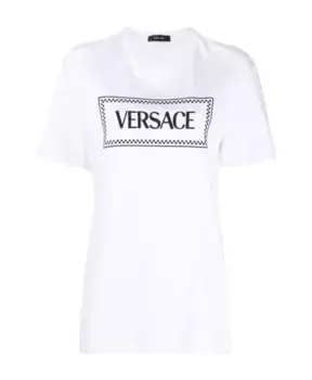 Футболка и поло с вышитым логотипом Versace, белый