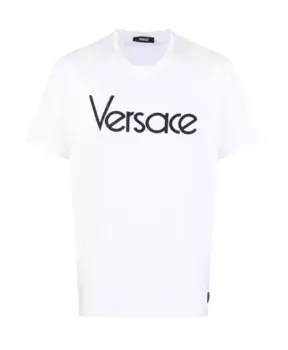 Футболка и поло с вышивкой логотипа Versace, белый
