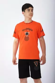 Футболка и шорты для мальчика, летний костюм с принтом «Калифорния» Pina Kids, апельсин
