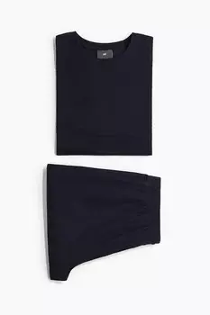 Футболка и шорты для сна H&M, синий