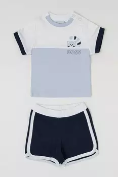 Футболка и шорты из хлопка Boss Kidswear, белый