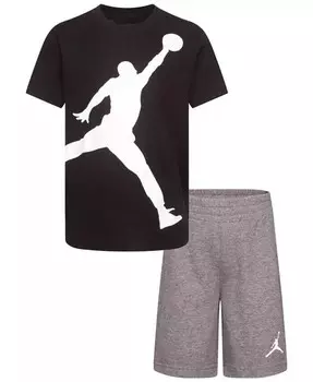 Футболка и шорты Little Boys Jumbo Jumpman, комплект из 2 предметов Jordan, мультиколор