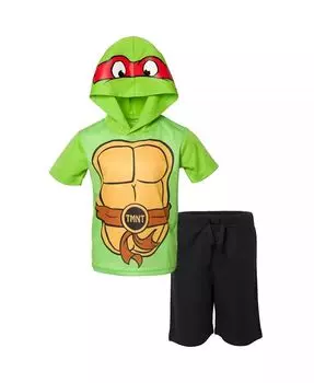 Футболка и шорты с рисунком Little Boys Raphael Teenage Mutant Ninja Turtles, зеленый