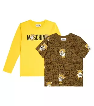 Футболка и топ из хлопкового джерси Moschino, разноцветный