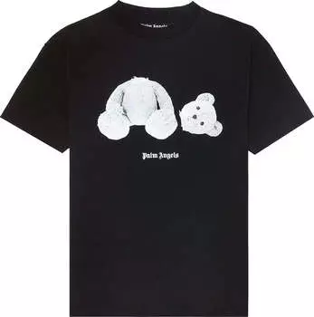 Футболка ice bear tee 'black white' Palm Angels, черный