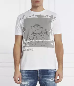 Футболка Iceberg Regular Fit с рисунком, белый