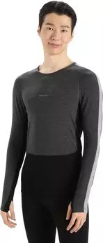 Футболка Icebreaker 200 Zoneknit Long Sleeve Crew, цвет Jet Heather/Black/Metro Heather