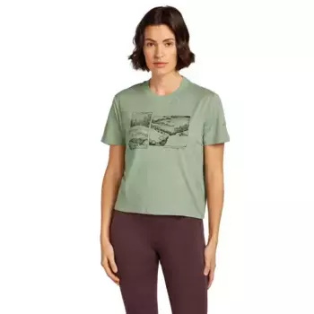 Футболка Icebreaker Merino 150 Tech Lite Crop The Climb, зеленый