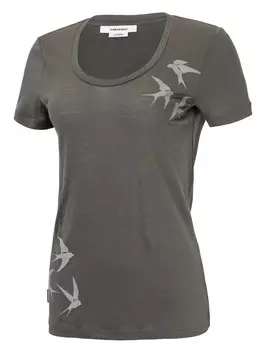Футболка Icebreaker W Tech Lite II SS Scoop Tee Swarming Shape, серый