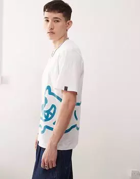 Футболка ICECREAM running dog тяжелого веса белого цвета