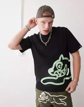 Футболка ICECREAM running dog тяжелого веса черного цвета