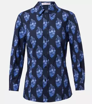 Футболка Icon floral из хлопковой смеси Carolina Herrera, Midnight Multi