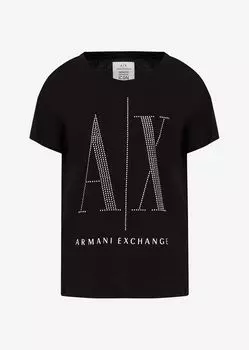 Футболка Icon с логотипом бойфренда Armani Exchange, черный