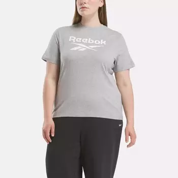 Футболка Identity с большим логотипом (большие размеры) Reebok, серый